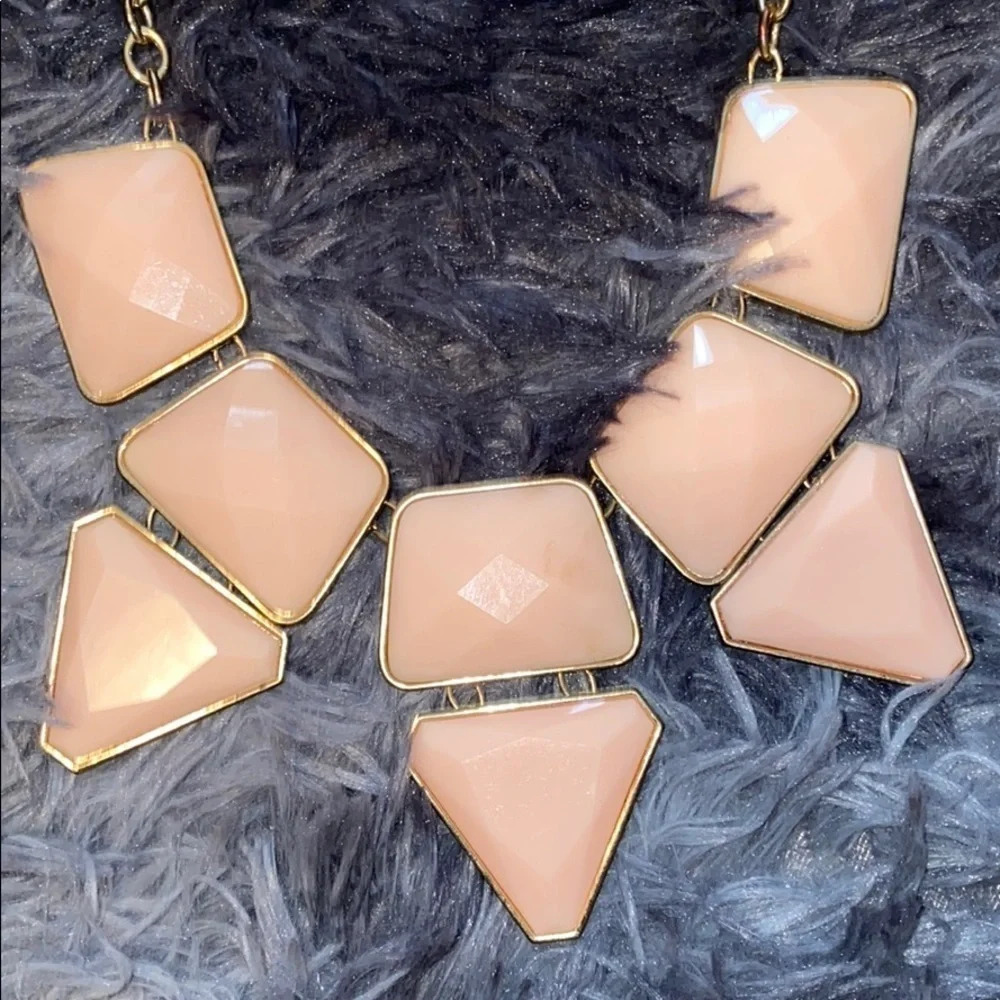 Statement coral gold tone chunky necklace